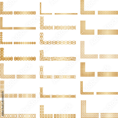 Oriental Arabic borders. Seamless pattern. Arabian border. Turkish, Moroccan, Islamic frame