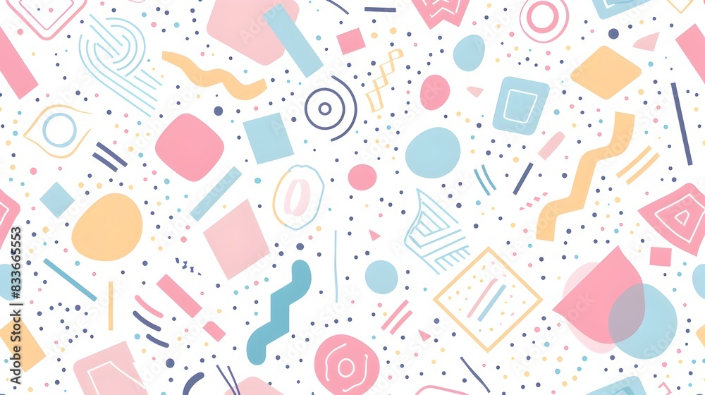 Pastel Geometric Abstract Pattern with Fluid Shapes and Minimal Composition Pastel Geometric Abstract Pattern with Fluid Shapes and Minimal Composition