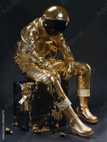 The resting golden astronaut