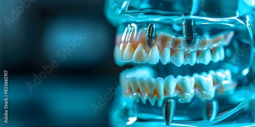 Quality titanium dental implant materials ensure durability and biocompatibility for successful implantology. Concept Dental Implants, Titanium Material, Durability, Biocompatibility photo
