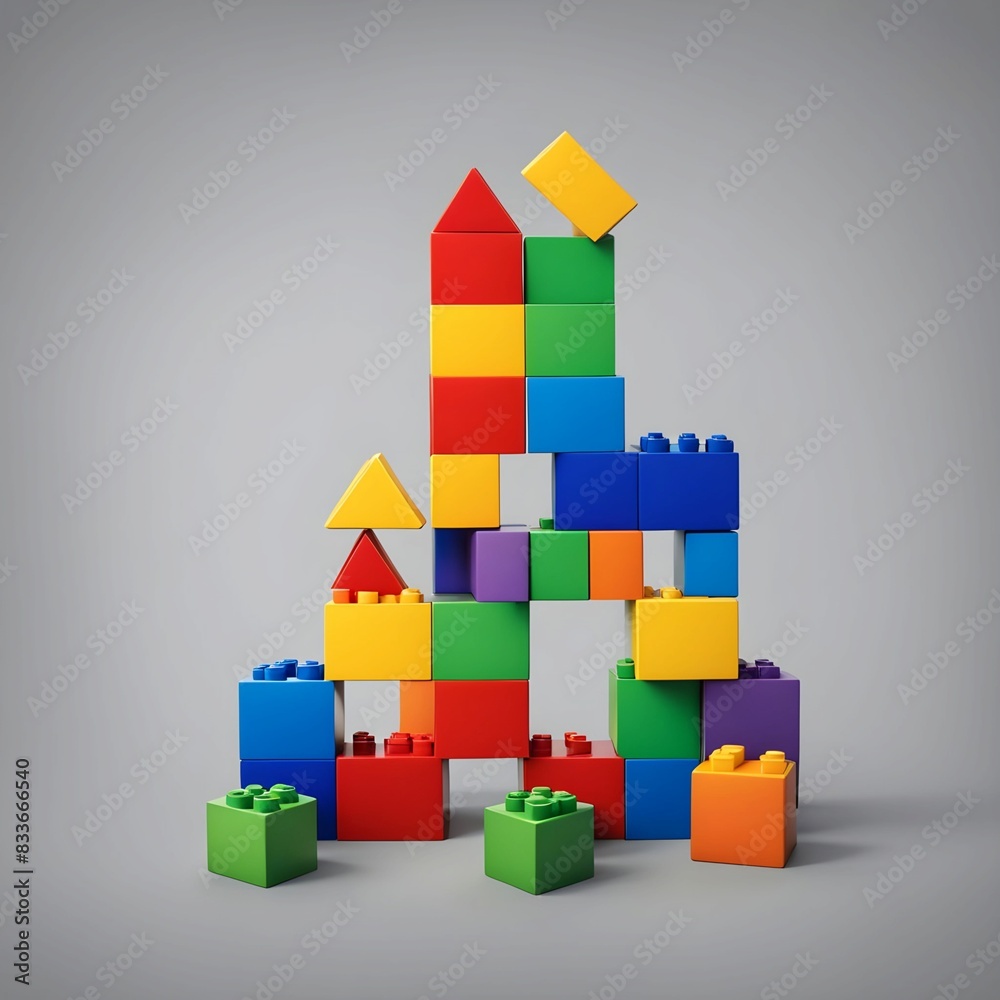 Obraz premium Colorful Creativity: A Collection of Building Blocks Photography