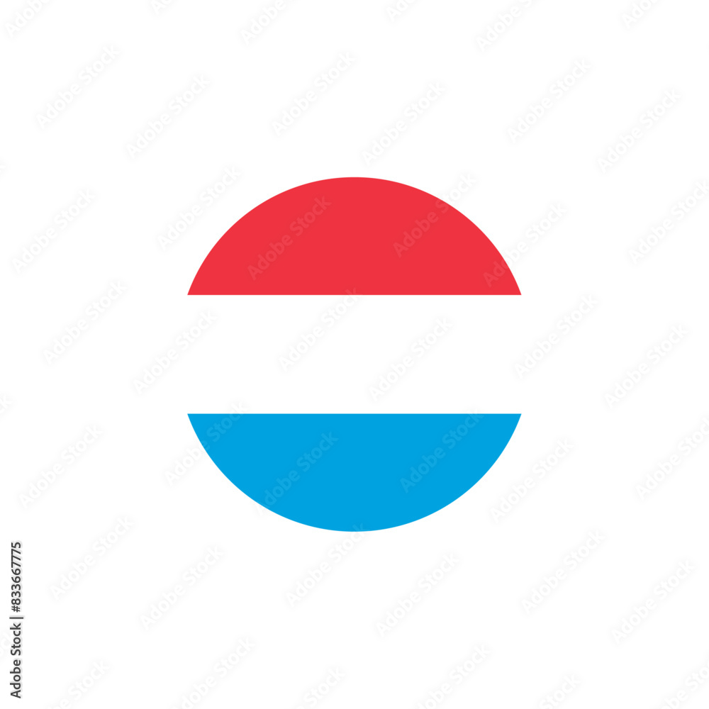 Round Luxemburg flag emblem design element Round Luxemburg flag emblem design element