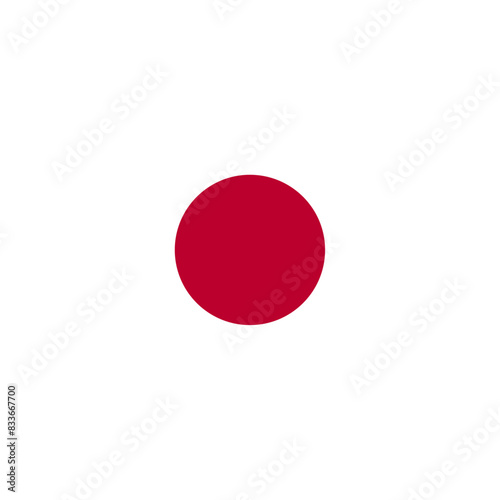 Round Japan flag emblem design element