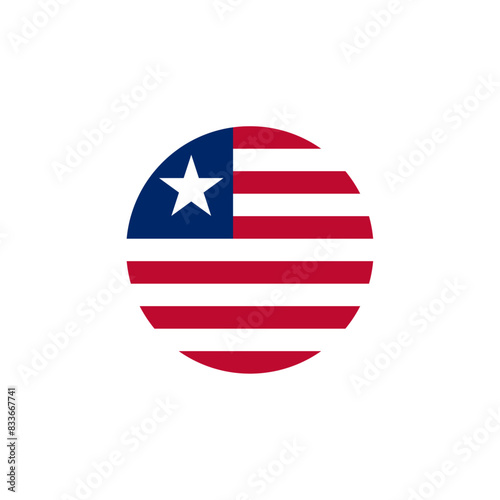 Round Liberia flag emblem design element