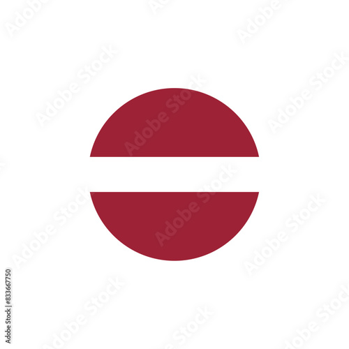 Round Latvia flag emblem design element