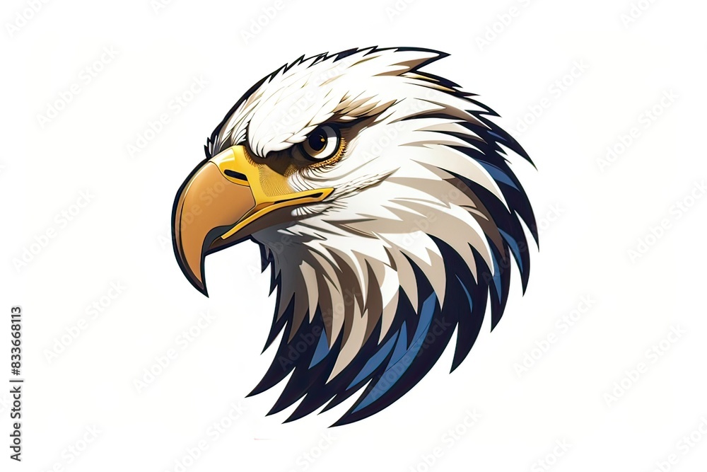 Eagle head in white background, created by ai generatedbird Eagle head in white background, created by ai generatedbird