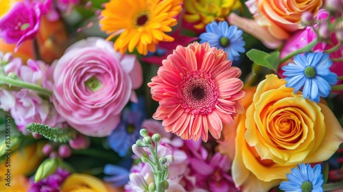 Colorful close up floral arrangement
