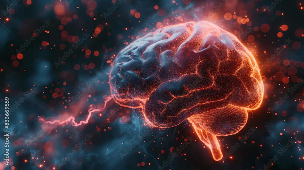 Brain activity,Human brain damage,Neural network,Artificial intelligence and idea concept. Brain activity,Human brain damage,Neural network,Artificial intelligence and idea concept.