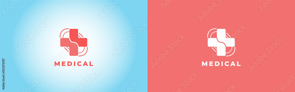 logo medical plus with healty concept, unique icon health color pink flat, usable for company medical center symbol logo medical plus with healty concept, unique icon health color pink flat, usable for company medical center symbol