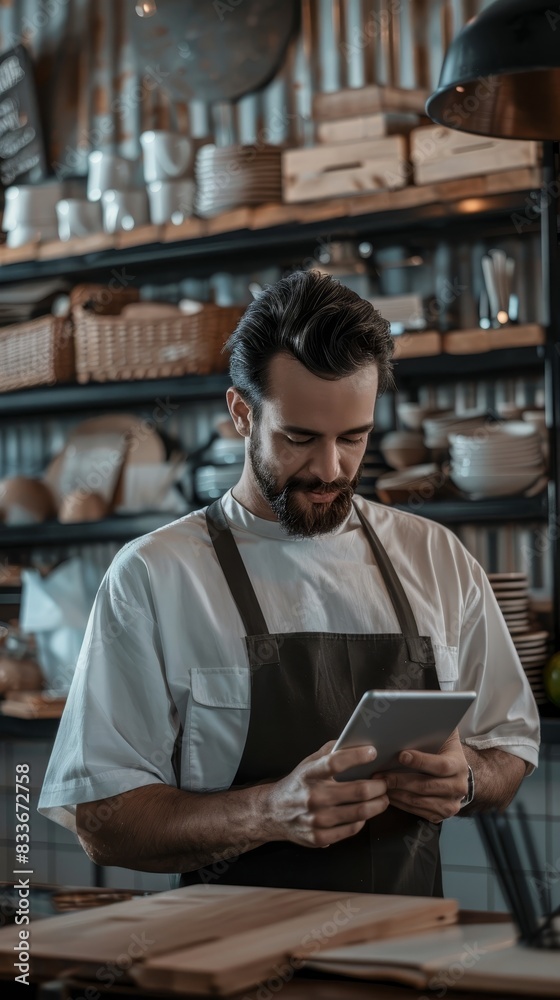 Connected Local Entrepreneur: Close-up of a Business Owner Using Tablet with Search Bar Overlay Space Available for Customization Connected Local Entrepreneur: Close-up of a Business Owner Using Tablet with Search Bar Overlay Space Available for Customization