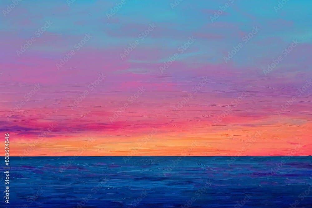 Sunrise colors blending on the horizon