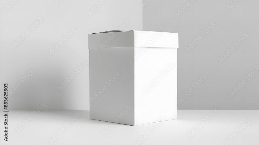 Minimalistic White Packaging Box Ready for Branding and Professional Market Presentation Minimalistic White Packaging Box Ready for Branding and Professional Market Presentation