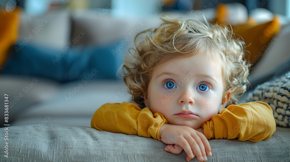 portrait of a cute little child sleep in the room with beautiful eyes and curly hair portrait of a cute little child sleep in the room with beautiful eyes and curly hair