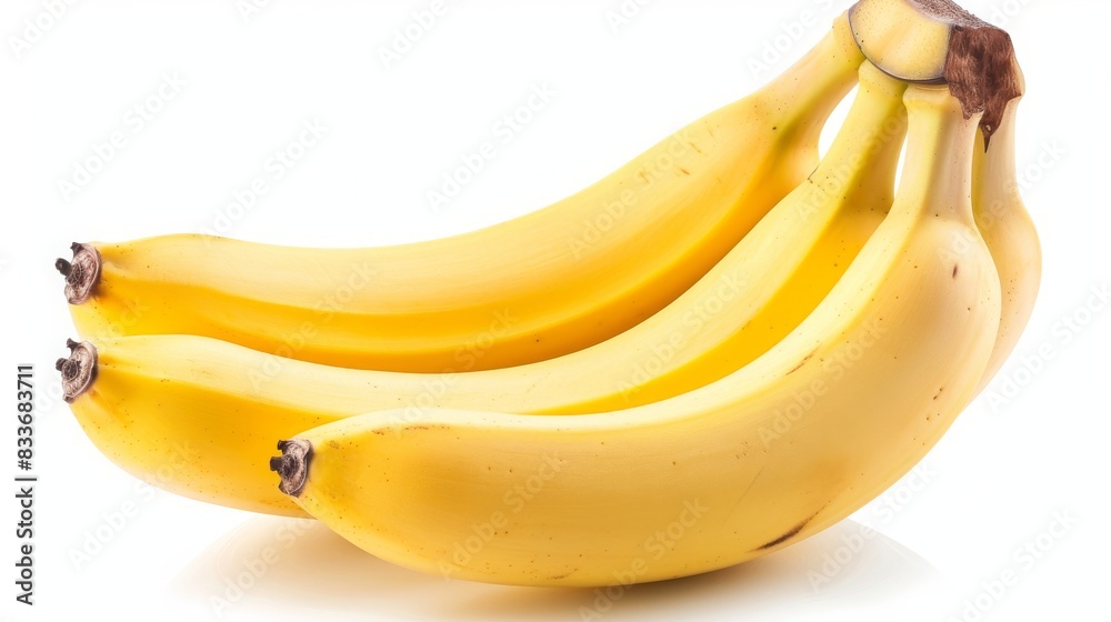 ripe bananas on a white background, fresh and appealing. ripe bananas on a white background, fresh and appealing.