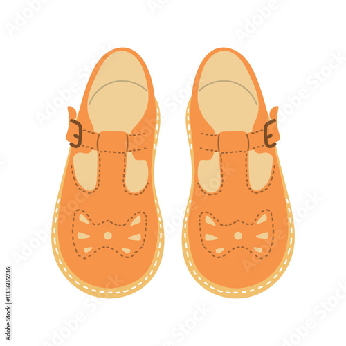 Summer shoes for girl, sandals, shoes, shoes for children, cute sandals for baby, isolated on white background