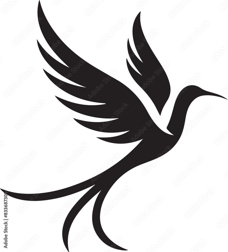 Obraz premium bird silhouette white background 