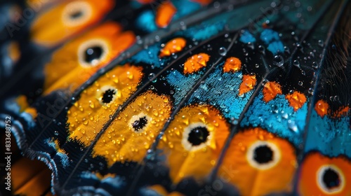 Abstract Butterfly Wings, Close-up images of butterfly wings creating intricate abstract patterns