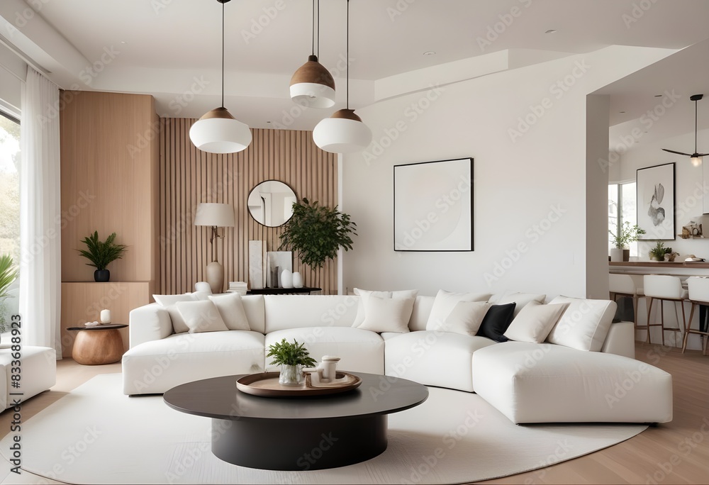 Frame mockup, ISO A paper size. Living room poster mockup. Modern interior design. Living room Interior mockup with house background. 3D render Frame mockup, ISO A paper size. Living room poster mockup. Modern interior design. Living room Interior mockup with house background. 3D render