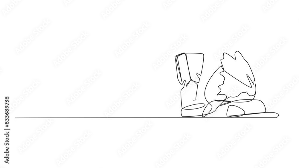 Animated self drawing of continuous line drawing boy lying on back reading book. Reading favorite comic. Big fan of fiction books. Reading increases insight. Full length single line animation Animated self drawing of continuous line drawing boy lying on back reading book. Reading favorite comic. Big fan of fiction books. Reading increases insight. Full length single line animation