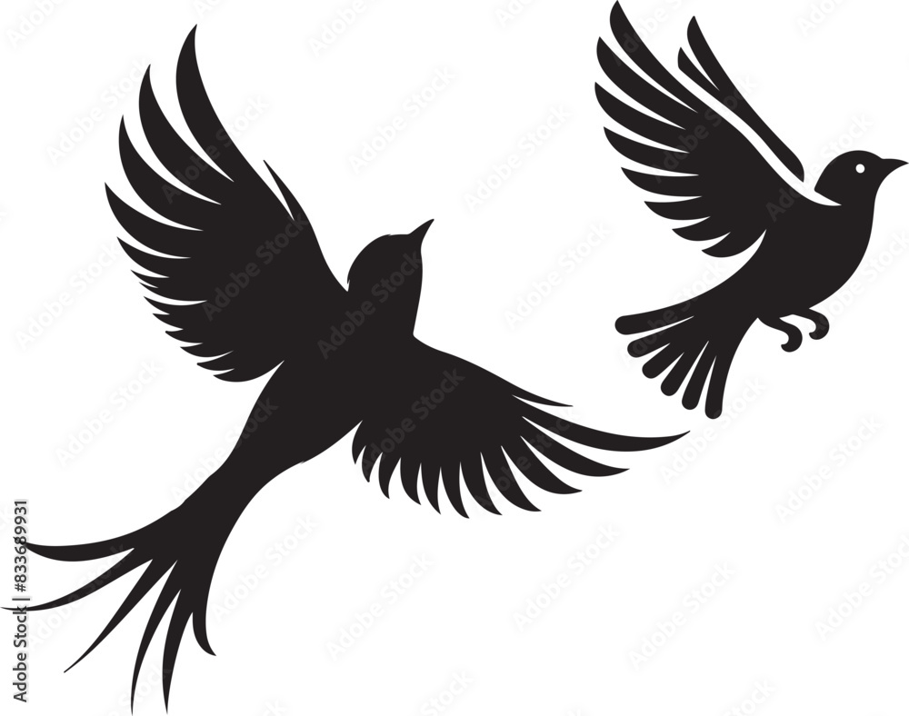 Obraz premium bird silhouette white background