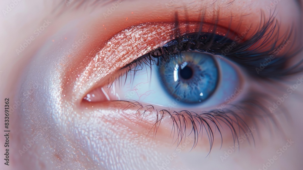 Obraz premium Close up detail beautiful female eye macro