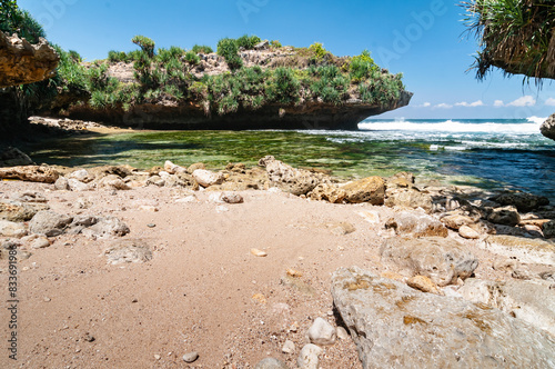 Beautiful view of dadap ayam Beach, Gunungkidul, Yogyakarta, Indonesia