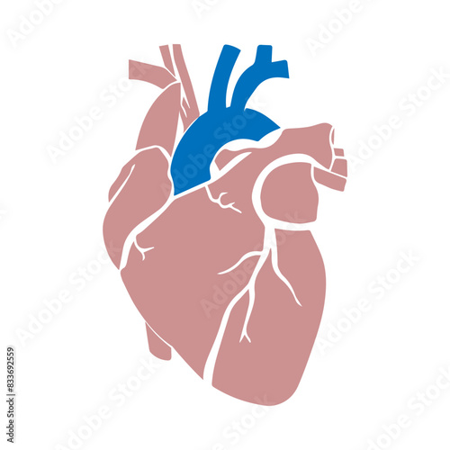 Human heart flat design