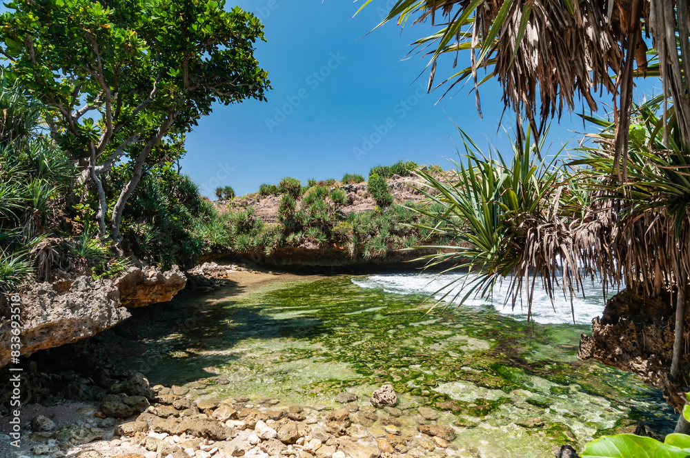 Beautiful view of dadap ayam Beach, Gunungkidul, Yogyakarta, Indonesia