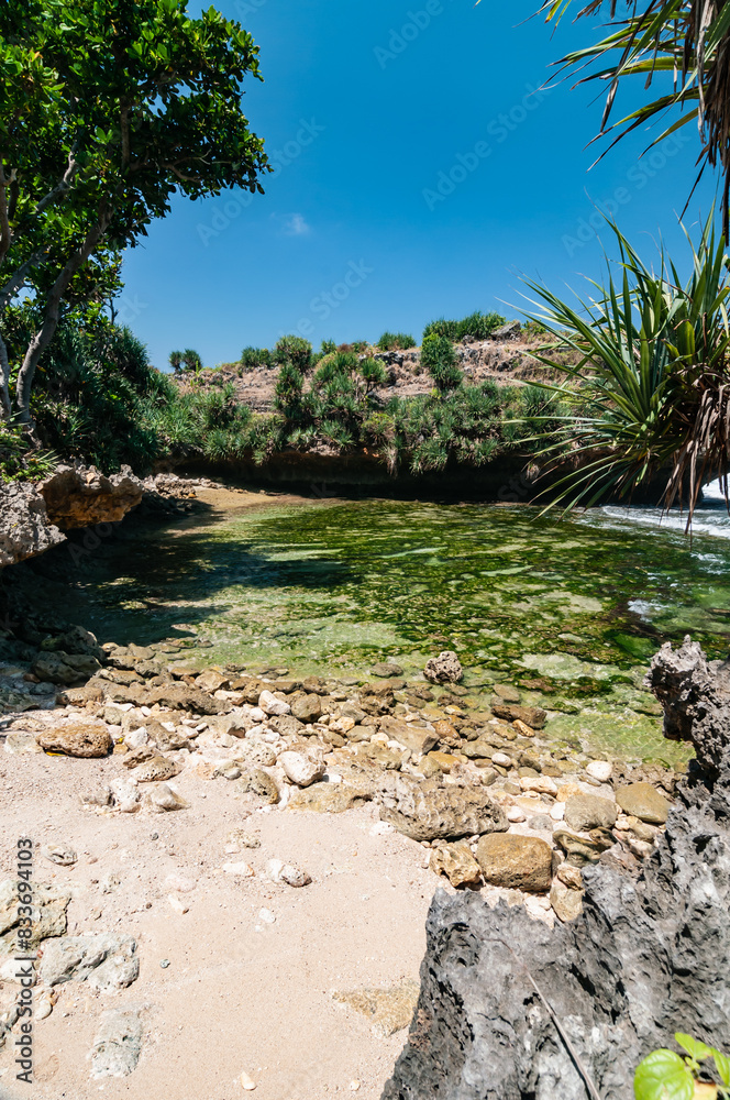 Beautiful view of dadap ayam Beach, Gunungkidul, Yogyakarta, Indonesia