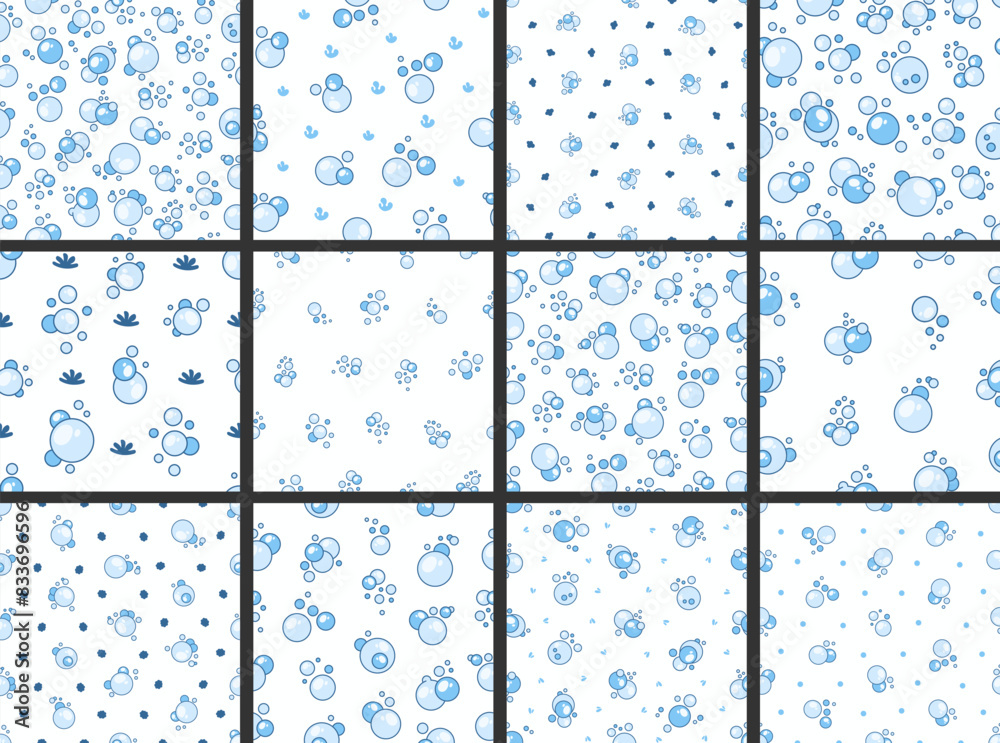 Flying soap bubbles shapes. Seamless pattern. Bath, shampoo, shaving. Hand drawn style. Vector drawing. Collection of design ornaments. Flying soap bubbles shapes. Seamless pattern. Bath, shampoo, shaving. Hand drawn style. Vector drawing. Collection of design ornaments.
