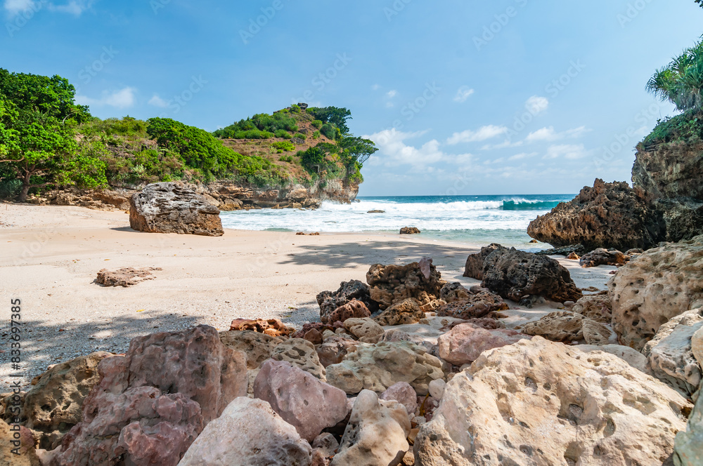 Beautiful view of ngetun beach Beach, Gunungkidul, Yogyakarta, Indonesia