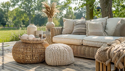 Beautiful Rattan Garden Furniture Sofa © Ariestia