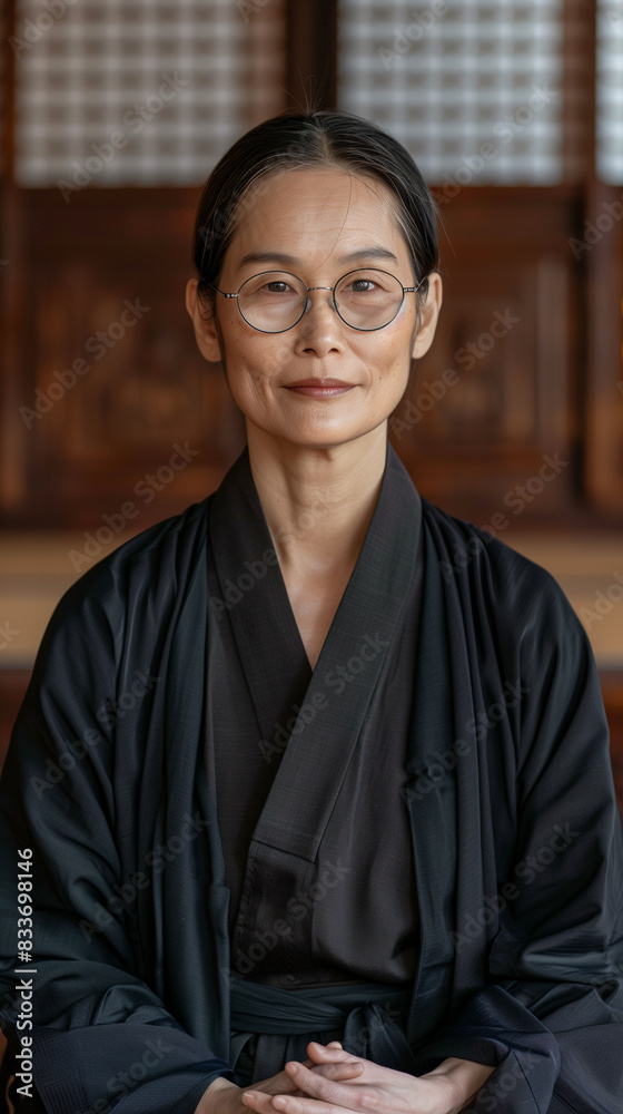 Fototapeta premium Portrait of a smiling woman in traditional attire