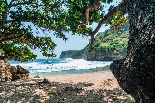 Obraz na płótnie Beautiful view of ngetun beach Beach, Gunungkidul, Yogyakarta, Indonesia w salonie