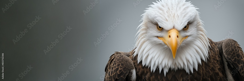 Fototapeta premium head of a bald eagle looking at the camera from the front