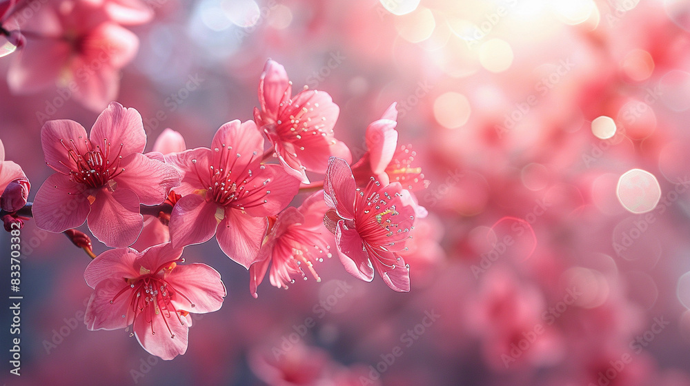 Nature background of Blossom Sakura. Cherry Plants on Beautiful bokeh Nature background of Blossom Sakura. Cherry Plants on Beautiful bokeh