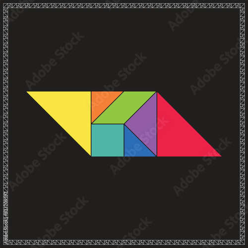 Free Download Tangram Puzzle Parallelogram Vector Colorful Geometric Illustration - GFXLoad