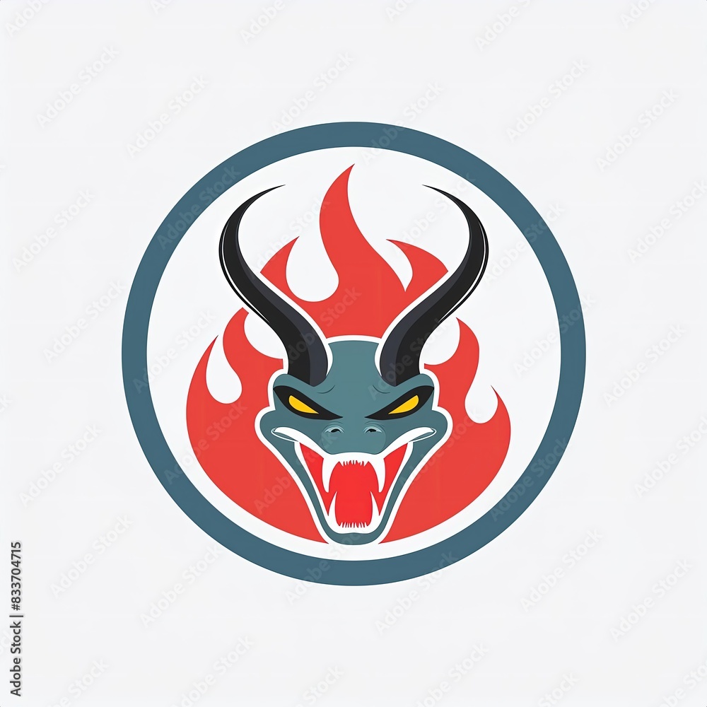 a university icon chinese that combines a fierce snake head and fiery flames a university icon chinese that combines a fierce snake head and fiery flames