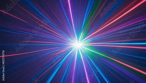 Blue, purple and green light burst, space graphic