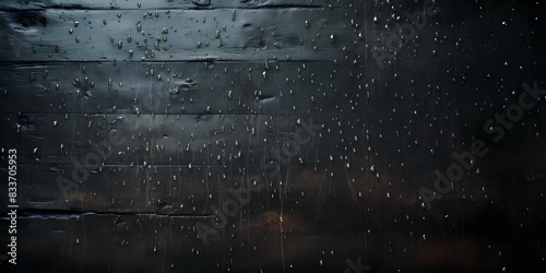 Rainfall in the Dark: Water Descending in Damp Conditions. Concept Rainy Weather, Dark Photography, Atmospheric Rainfall, Abstract Images, Moody Aesthetics