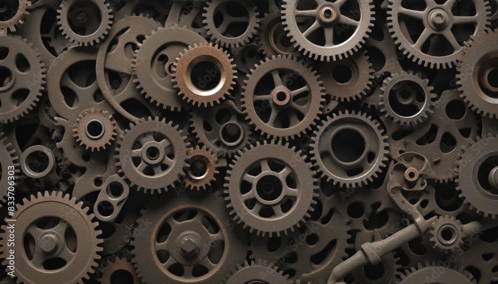 Rusty old cog wheels, illustration wall paper Rusty old cog wheels, illustration wall paper