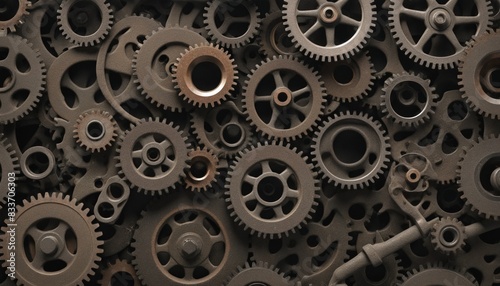 Wallpaper Mural Rusty old cog wheels, illustration wall paper Torontodigital.ca