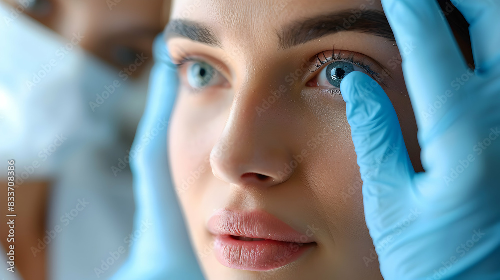 Dermatologist expertly examining patient s skin with precision, showcasing expertise in dermatology and healthcare industry. Perfect concept for eye catching photo realistic stock Dermatologist expertly examining patient s skin with precision, showcasing expertise in dermatology and healthcare industry. Perfect concept for eye catching photo realistic stock