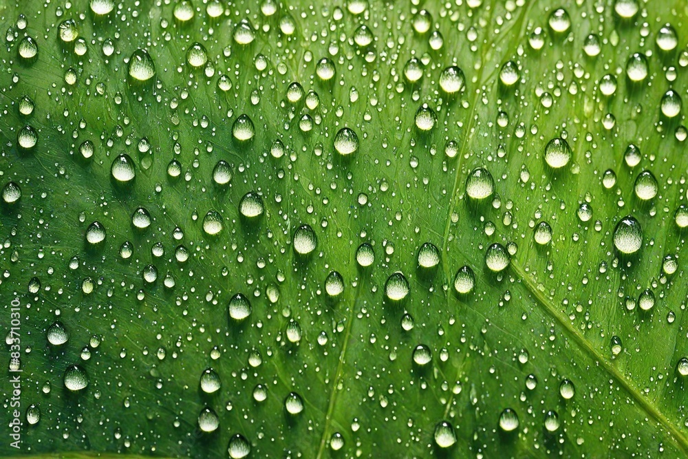 water drops on green leaf