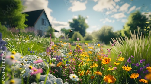 Vibrant Spring Backyard wit...