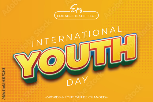 International youth day editable text effect template