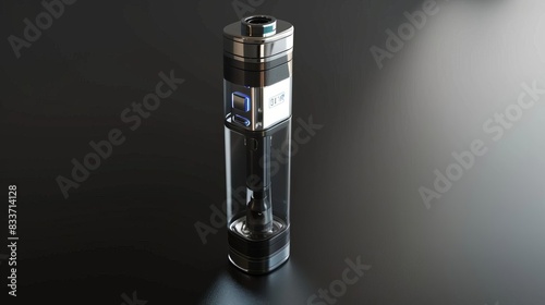 3D model of Sleek and modern vape device with glass tank and LED display