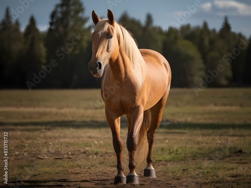 A beautiful light brown horse