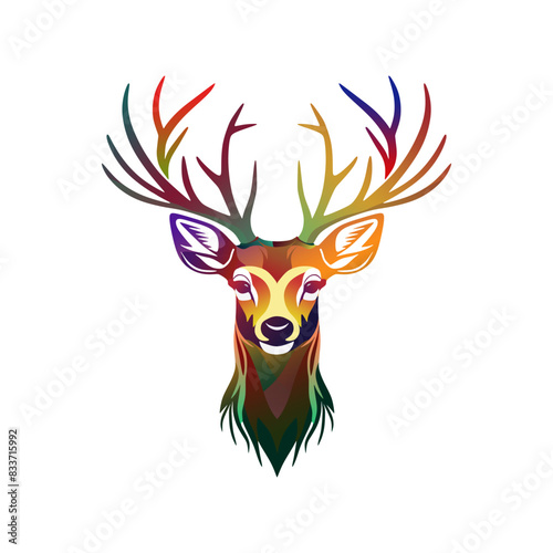 asthetic abstract deer logo ilustrations