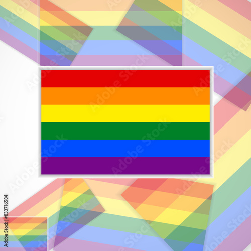 Flag with LGBT or rainbow pride colors
